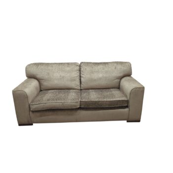 Refurbished 3 seater crocodile pattern sofa – front view (Maria Furniture Belfast)