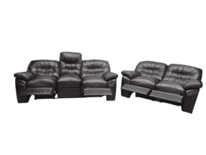 Modern black leather corner sofa
