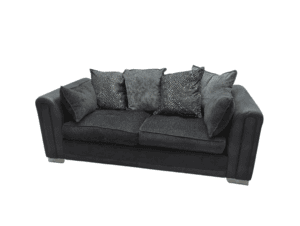Elegant grey 3-seater sofa with cushions