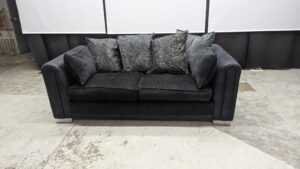 Elegant grey 3-seater sofa with cushions
