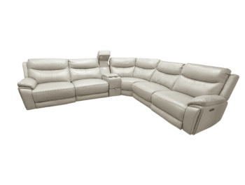 L-shaped cream leather corner sofa, stylish and comfortable. Perfect for family rooms, featuring plush cushions and a sleek design. Ideal for relaxing and entertaining guests.