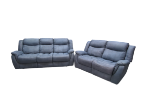 Two-tone grey recliner sofas, modern style.