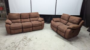 Comfortable Brown Recliner Sofa Set