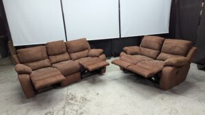 Comfortable Brown Recliner Sofa Set
