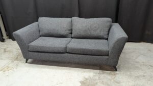 Modern grey 2-seater sofa with angled arms
