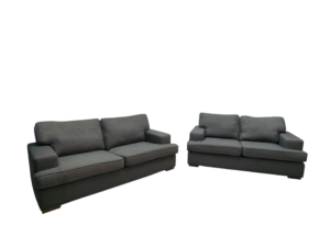 Modern grey fabric 2-seater sofa