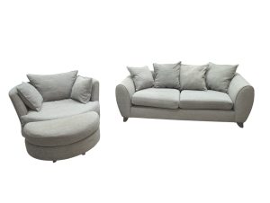 Modern Grey 2- and 3-Seater Sofas Set