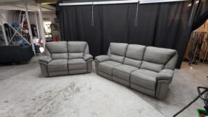 Modern grey 2 and 3-seater sofas set