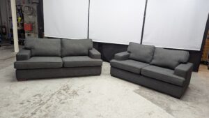 Modern grey fabric 2-seater sofa