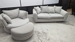 Modern Grey 2- and 3-Seater Sofas Set