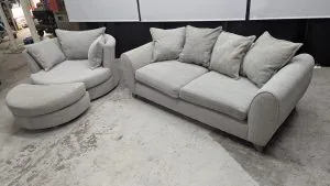 Modern Grey 2- and 3-Seater Sofas Set